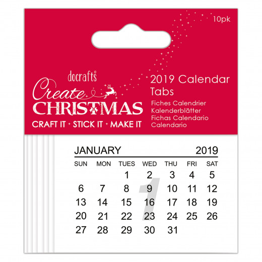 2019 Calendar Tabs